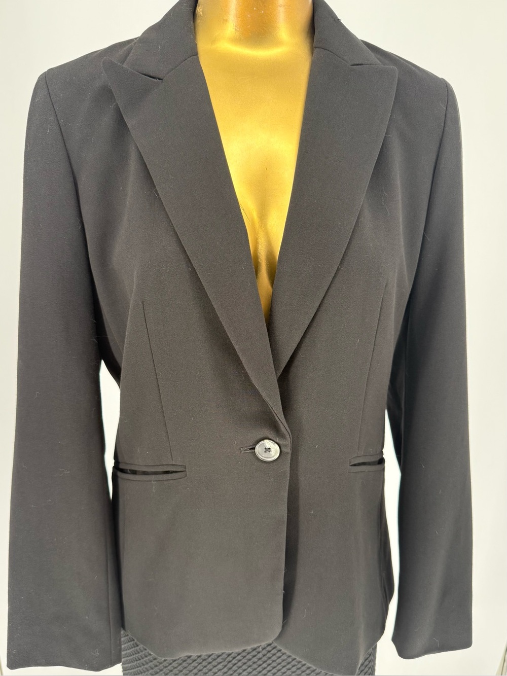Jones & Co Classic Black Stretch Women's Single-Button Blazer Size 6